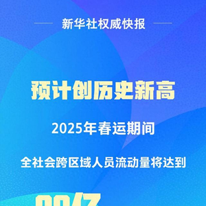 2025年春运交通出行预计创历史新高，达90亿人次左右